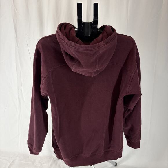 Lululemon Pullover Hoodie Maroon Cotton Blend with Kangaroo Pocket Size: L - Picture 2 of 7